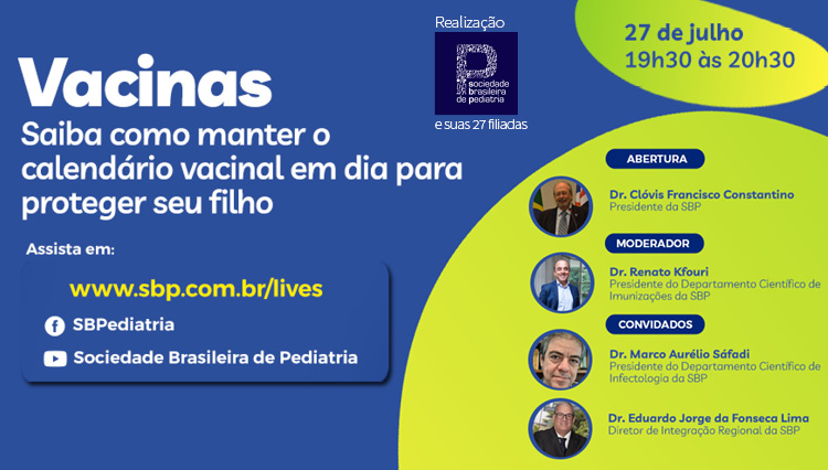SBP realizará Live sobre o calendário vacinal