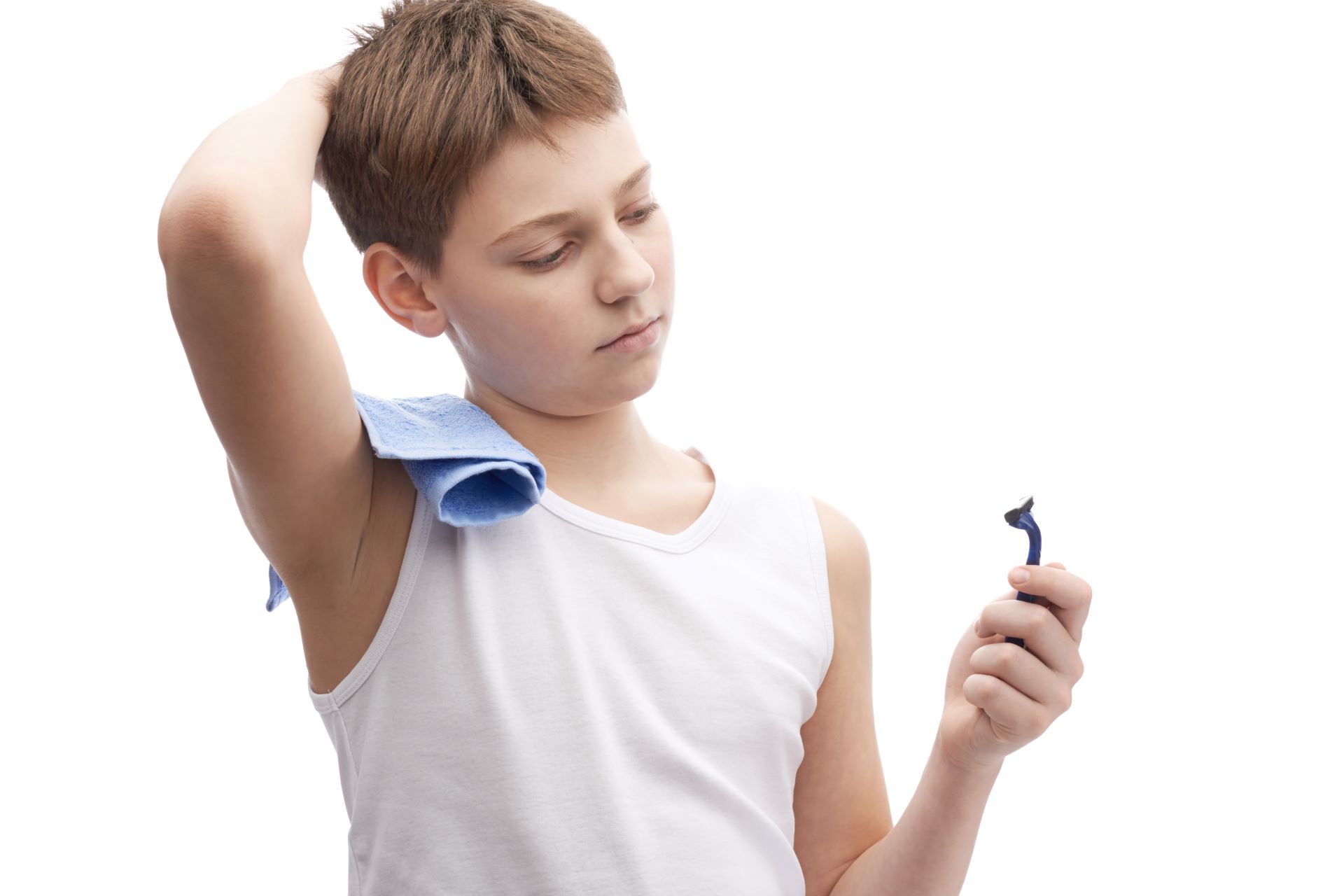 Depilação dos meninos adolescentes ‘To shave or not to shave?’
