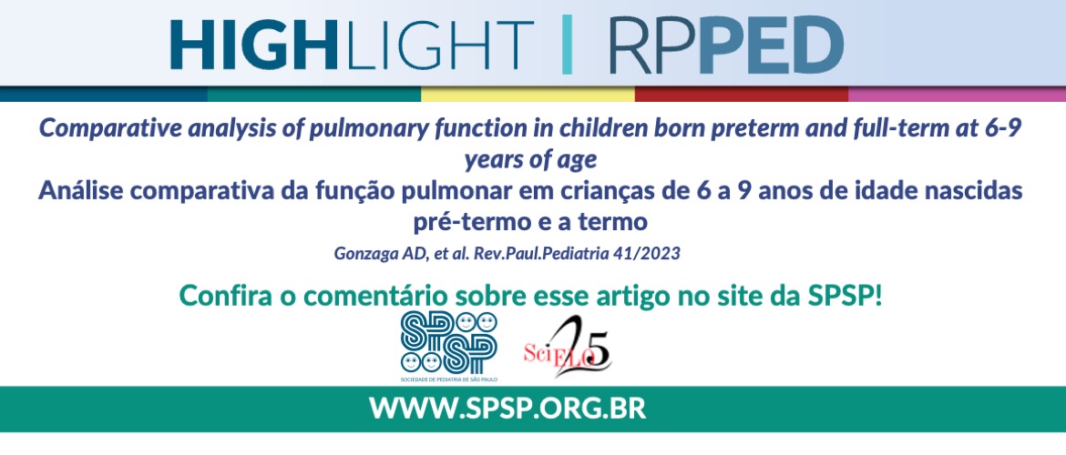 RPPED: Análise comparativa da função pulmonar em crianças de 6 a 9 anos de idade nascidas pré-termo e a termo