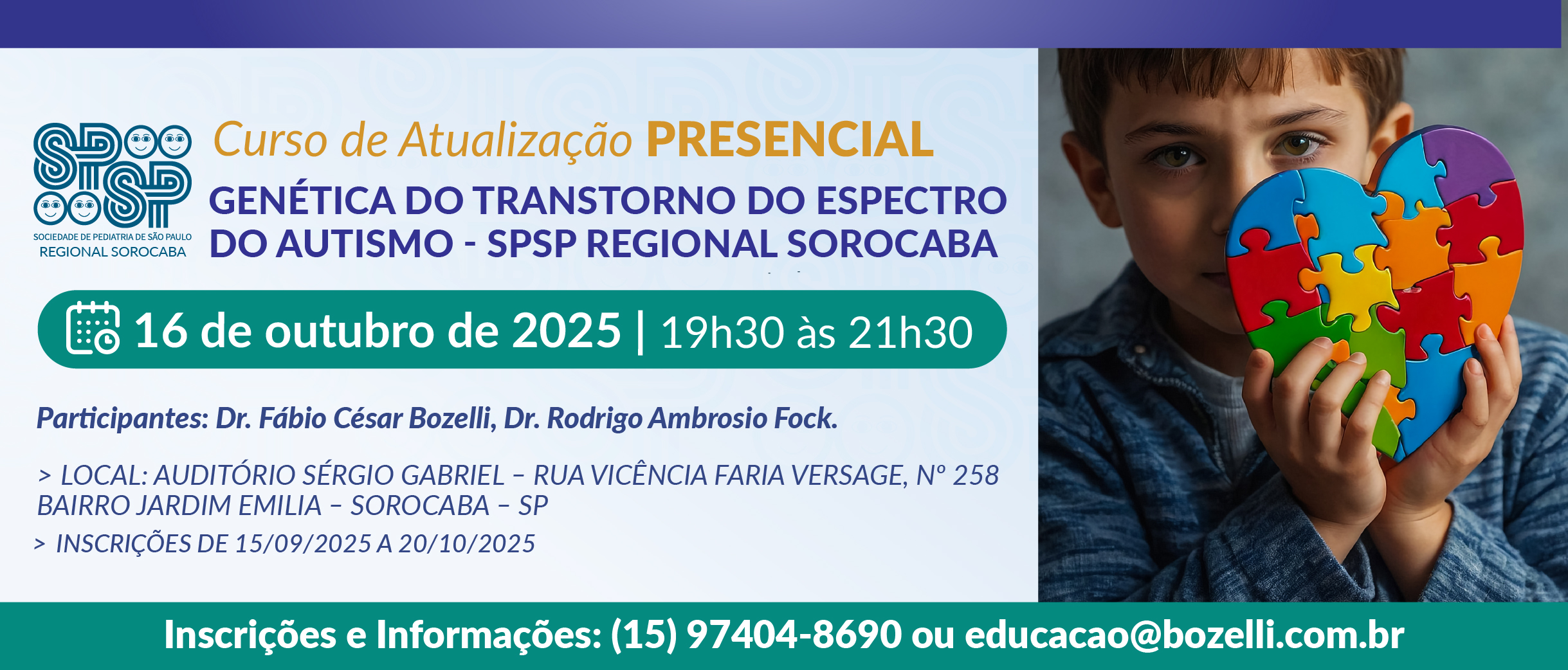 Curso de Atualização – Genética do Transtorno do Espectro do Autismo – SPSP Regional – Sorocaba