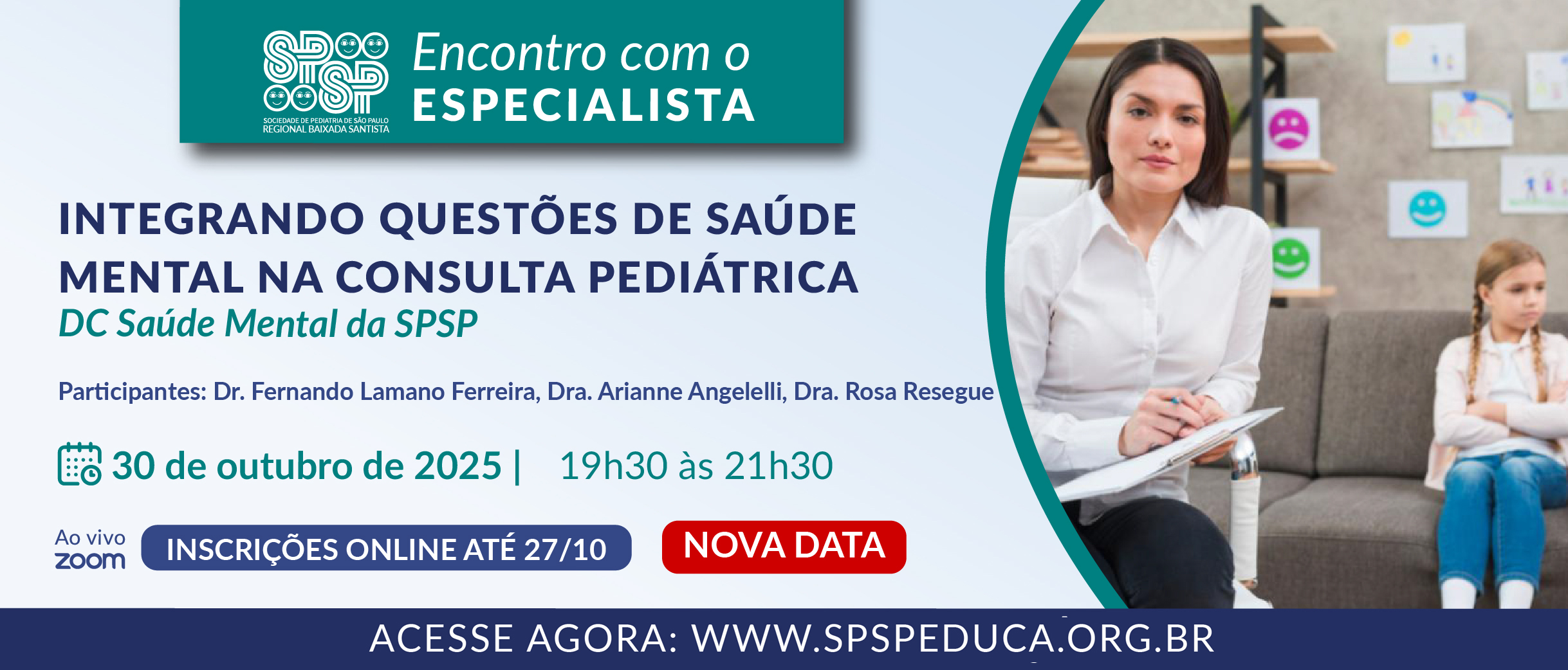 Encontro com Especialista – Integrando questões de Saúde Mental na Consulta Pediátrica
