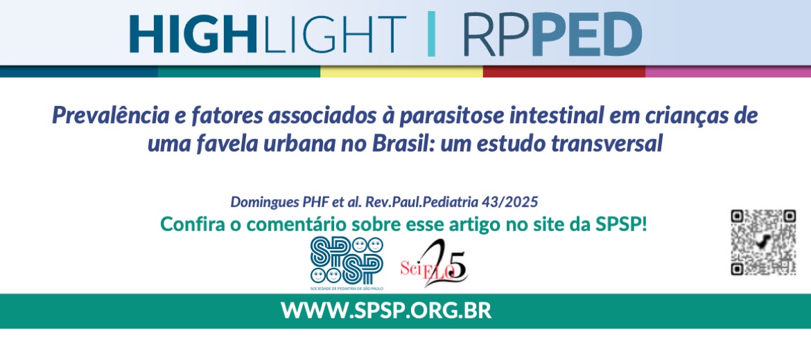 RPPED: Prevalência e fatores associados à parasitose intestinal em crianças de uma favela urbana no Brasil: um estudo transversal